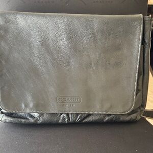 Coach Charcoal Leather Men's Messenger Bag